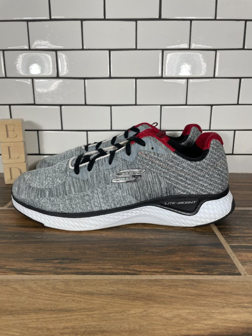 Skechers Solar Fuse Kryzik Shoes Mens Size 11.5 Gray Black Trainers Sneakers